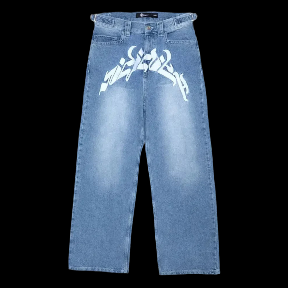 Straight Leg Jeans With Design