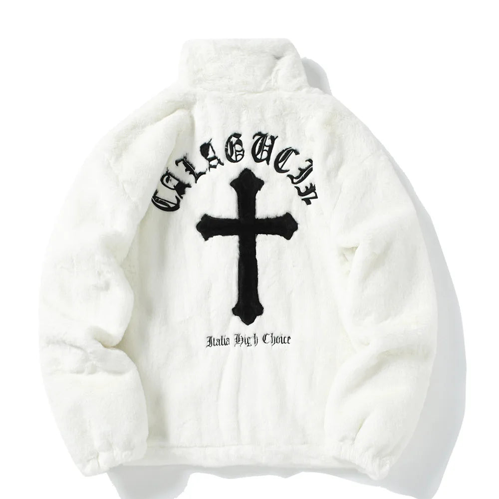 White Fur Cross Jacket