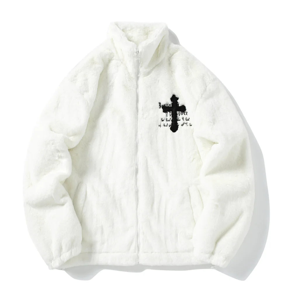 White Fur Cross Jacket